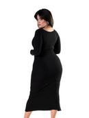 Vestido modelador de manga comprida