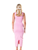 Vestido modelador de gola quadrada